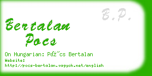 bertalan pocs business card